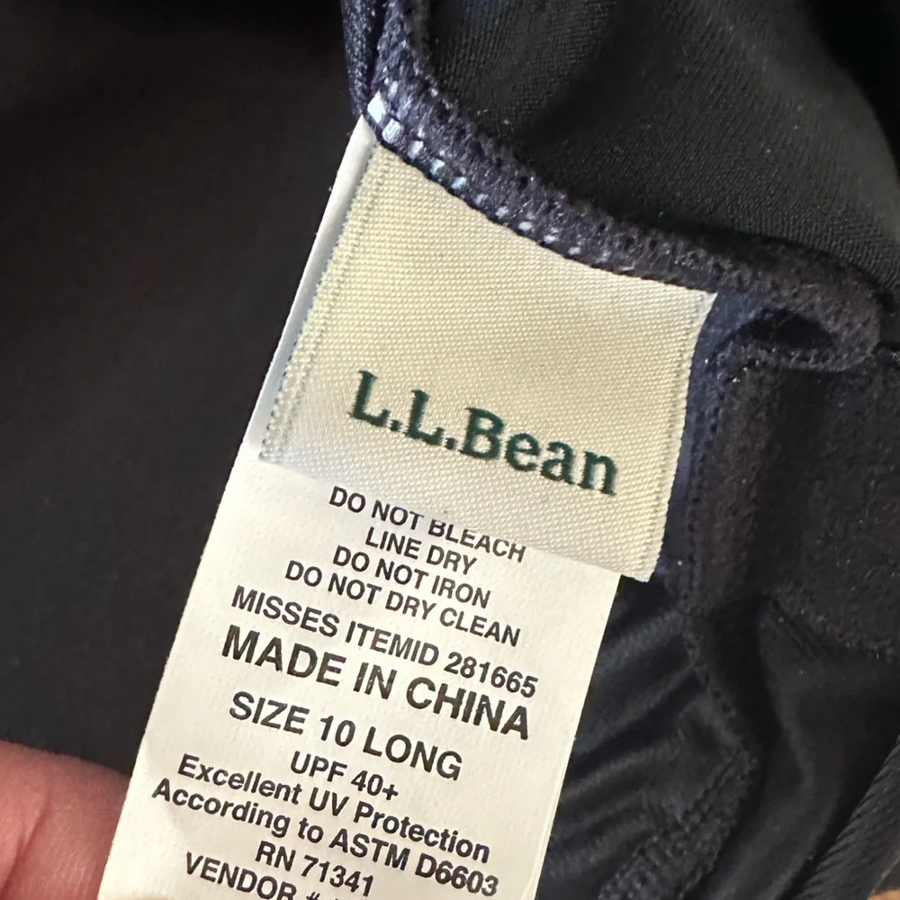 L.L.Bean Slimming Tie Sarong One Piece Bathing suit Swimsuit Black 10‎ Long
